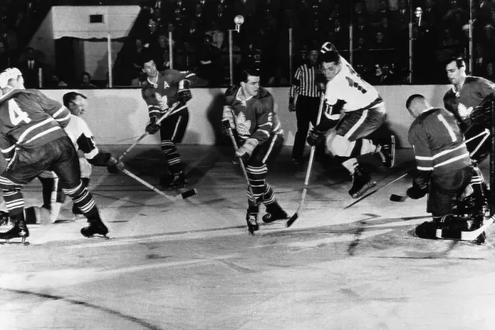 Framed Print : Gordon Howe Scoring in Stanley Cup Game Framed Print : Gordon Howe Scoring in Stanley Cup Game