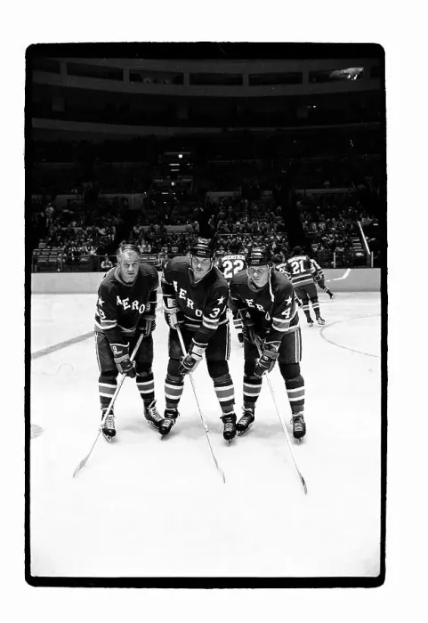 Framed Print : Gordon Howe With Sons Posed on Ice Framed Print : Gordon Howe With Sons Posed on Ice