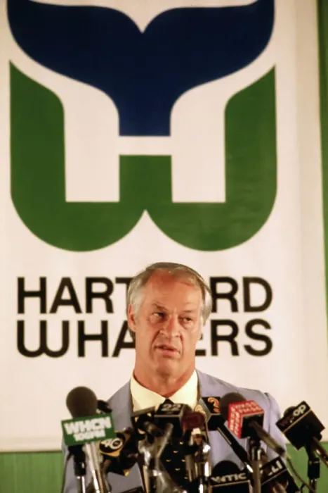 Framed Print : Gordon Howe Speaking at Press Conference Framed Print : Gordon Howe Speaking at Press Conference