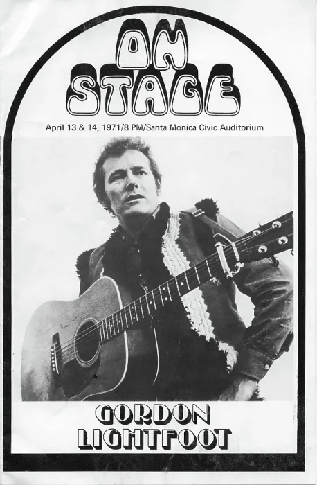 Framed Print : Gordon Lightfoot SM Civic Playbill Framed Print : Gordon Lightfoot SM Civic Playbill