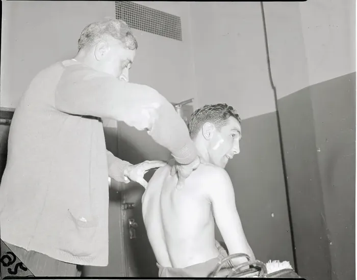 Framed Print : Bill Gore Massaged Willie Pep'S Shoulder Framed Print : Bill Gore Massaged Willie Pep'S Shoulder