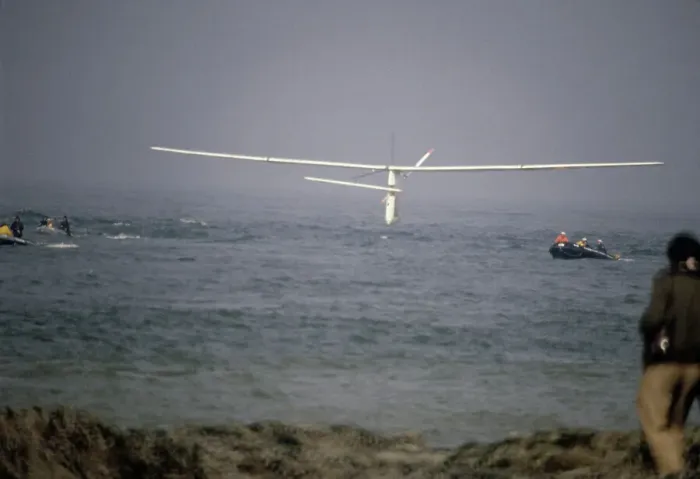 Framed Print : Gossamer Albatross Approaching French Shore Framed Print : Gossamer Albatross Approaching French Shore