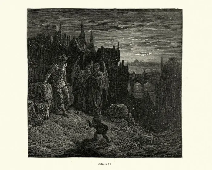 Framed Print : Gothic monsters of the night, Giant, dwarf, demons Framed Print : Gothic monsters of the night, Giant, dwarf, demons