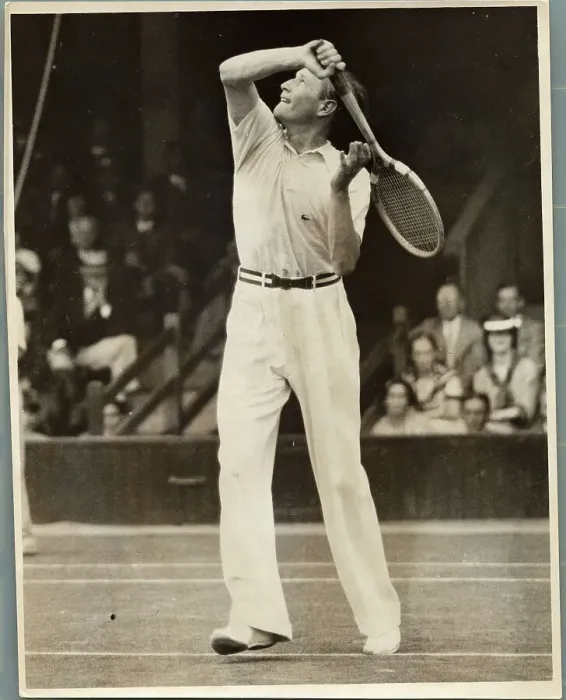 Framed Print : Gottfried Von Cramm in Action at Wimbledon Framed Print : Gottfried Von Cramm in Action at Wimbledon