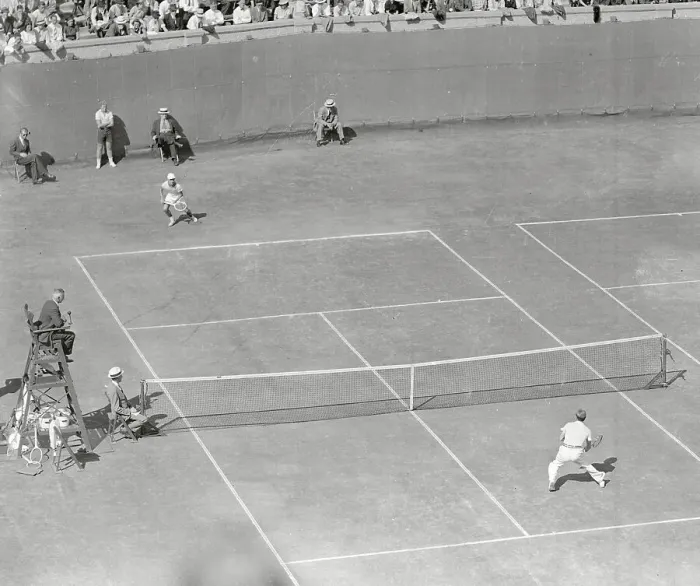 Framed Print : Gottfried von Cramm and Bryan Grant Playing Tennis Framed Print : Gottfried von Cramm and Bryan Grant Playing Tennis