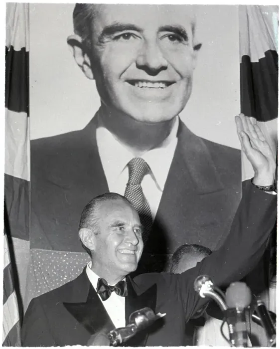 Framed Print : Gov. Averell Harriman Waves To Democrats Framed Print : Gov. Averell Harriman Waves To Democrats
