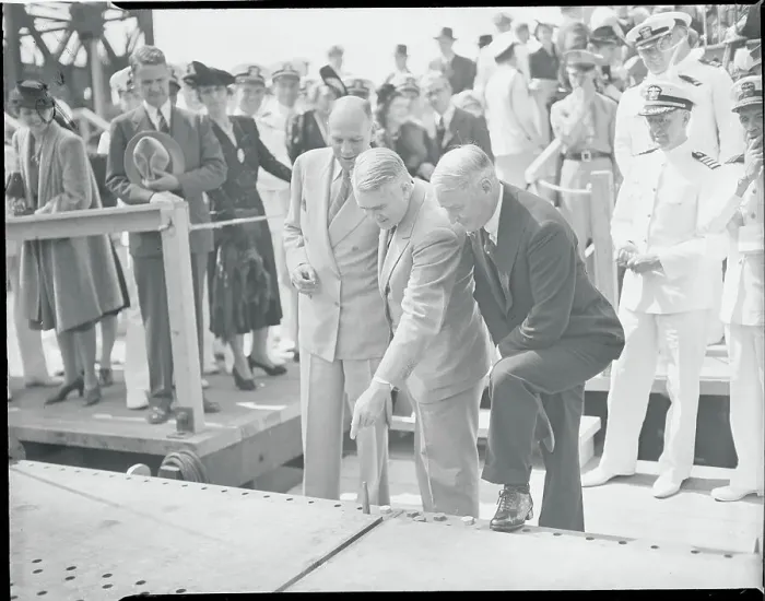 Framed Print : Government Officials at U. S. S. New Jersey Keel Ceremony Framed Print : Government Officials at U. S. S. New Jersey Keel Ceremony