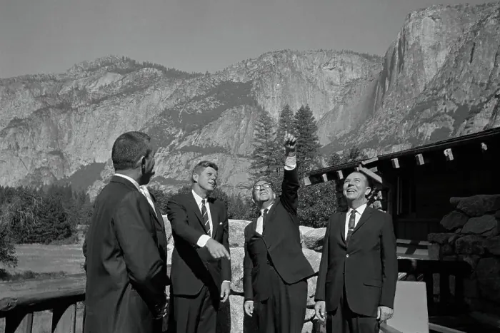 Framed Print : Governor Brown Pointing at Mountains Framed Print : Governor Brown Pointing at Mountains