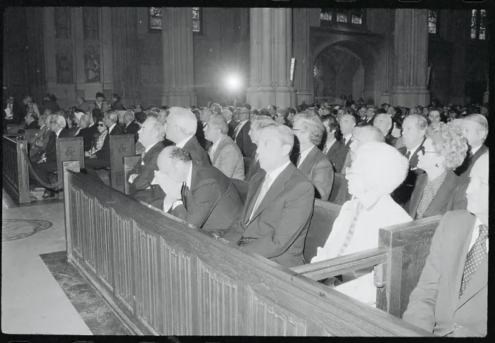 Framed Print : Governor Carey with Other Political Leaders During Church Framed Print : Governor Carey with Other Political Leaders During Church