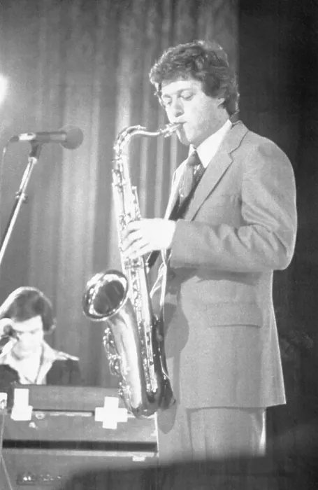 Framed Print : Governor Bill Clinton Blowing a Saxophone Framed Print : Governor Bill Clinton Blowing a Saxophone
