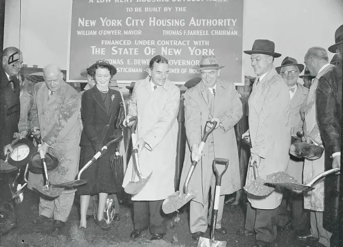 Framed Print : Governor Dewey, Center, at Groundbreaking Framed Print : Governor Dewey, Center, at Groundbreaking