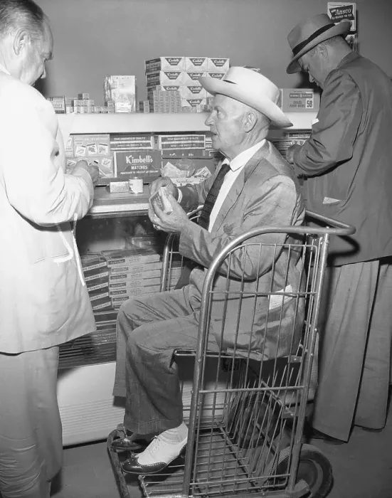 Framed Print : Governor Earl Long Sitting in Bread Basket at Supermarket Framed Print : Governor Earl Long Sitting in Bread Basket at Supermarket