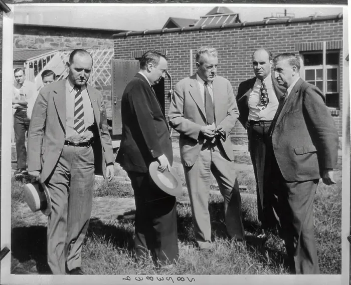 Framed Print : Governor Earle Inspecting Prison Yard Framed Print : Governor Earle Inspecting Prison Yard