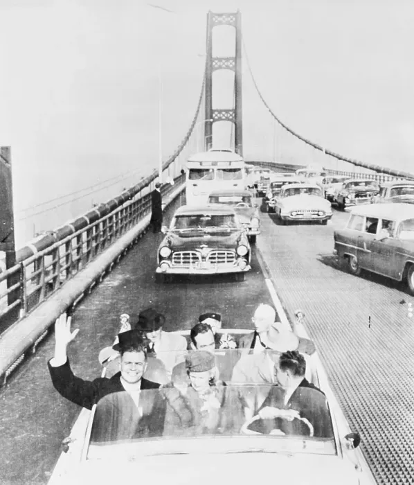 Framed Print : Governor G. Mennen Williams and Party During Mackinac Bridge Ceremonies Framed Print : Governor G. Mennen Williams and Party During Mackinac Bridge Ceremonies