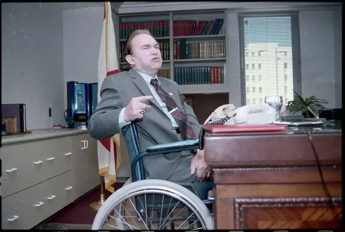 Framed Print : Governor George Wallace Gesturing in His Wheelchair Framed Print : Governor George Wallace Gesturing in His Wheelchair