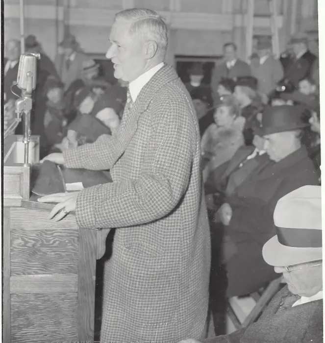 Framed Print : Governor Moore Addressing Crowd Framed Print : Governor Moore Addressing Crowd