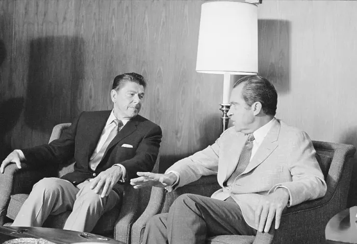 Framed Print : Governor Reagan Speaking with President Nixon Framed Print : Governor Reagan Speaking with President Nixon