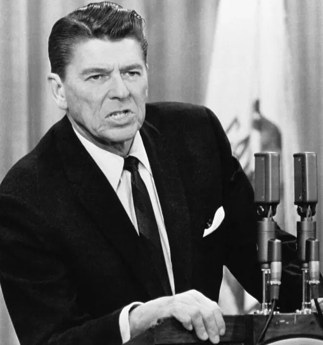 Framed Print : Governor Reagan Speaking to Press Framed Print : Governor Reagan Speaking to Press
