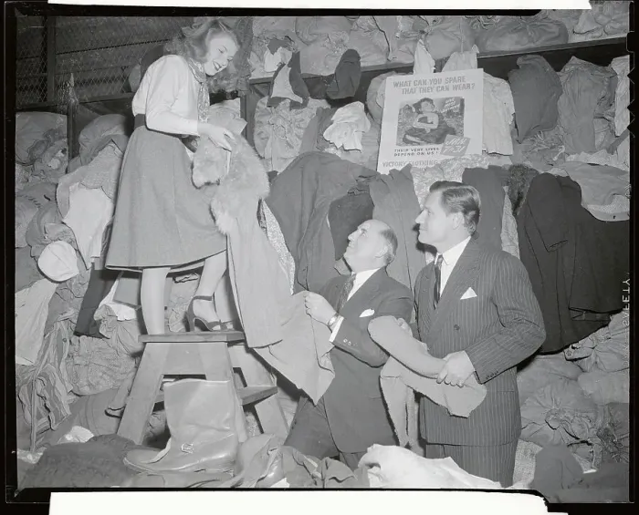 Framed Print : Governor Rockefeller and Associates in Clothing Donation Drive Framed Print : Governor Rockefeller and Associates in Clothing Donation Drive