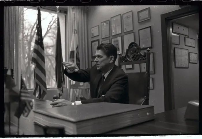 Framed Print : Governor Ronald Reagan Seated at His Desk Framed Print : Governor Ronald Reagan Seated at His Desk
