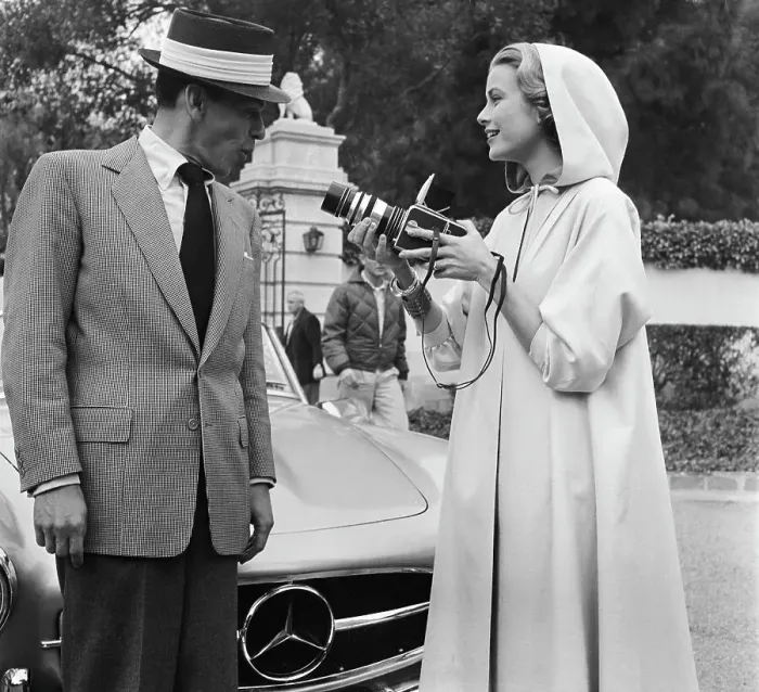 Framed Print : Grace Kelly Photographing Frank Sinatra Framed Print : Grace Kelly Photographing Frank Sinatra