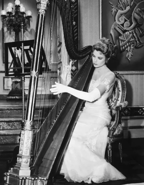 Framed Print : Grace Kelly Playing a Harp Framed Print : Grace Kelly Playing a Harp