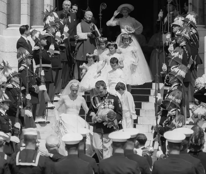 Framed Print : Grace Kelly and Prince Rainier Exiting the Cathedral Framed Print : Grace Kelly and Prince Rainier Exiting the Cathedral