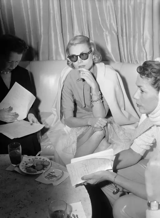 Framed Print : Grace Kelly Seated, Wearing Glasses Framed Print : Grace Kelly Seated, Wearing Glasses