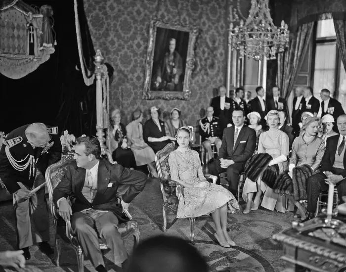 Framed Print : Grace Kelly Sitting Next to Prince Rainier III Framed Print : Grace Kelly Sitting Next to Prince Rainier III