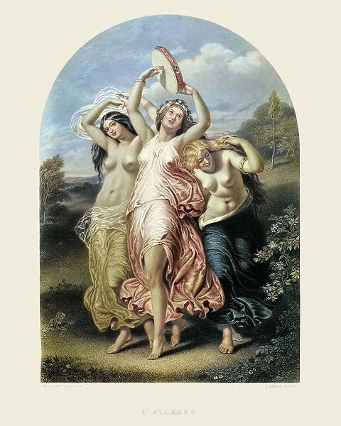The Three Graces - L Allegro by William Edward Frost