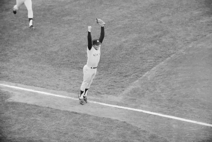Framed Print : Graig Nettles Jumping for Joy After Catch Framed Print : Graig Nettles Jumping for Joy After Catch