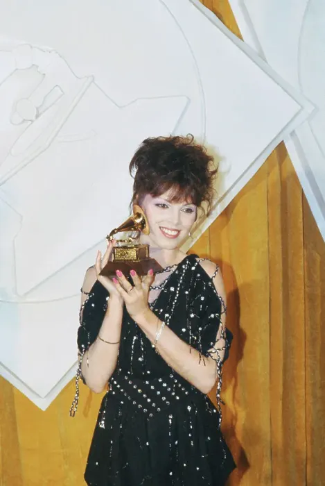 Framed Print : Grammy Winner Pat Benatar Posing with Her Trophy Framed Print : Grammy Winner Pat Benatar Posing with Her Trophy