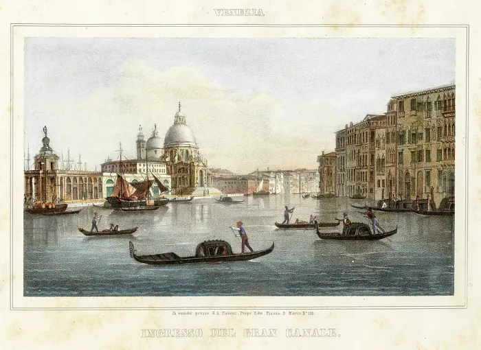 Framed Print : Grand Canal, Venice, Italy - Hand Colored Lithograph Published C1845, Venice for Vedute di Venezia by Marco Moro Framed Print : Grand Canal, Venice, Italy - Hand Colored Lithograph Published C1845, Venice for Vedute di Venezia by Marco Moro