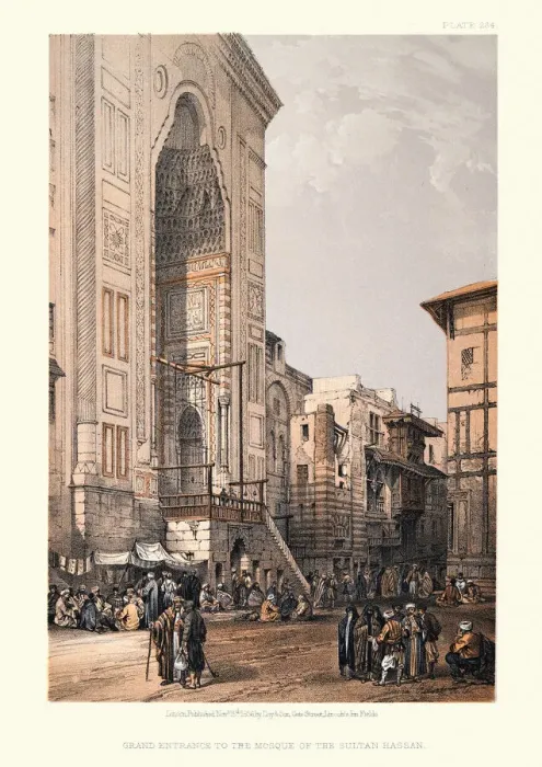 Framed Print : Grand entrance to the Mosque of the Sultan Hassan, Cairo, by David Roberts, 19th Century