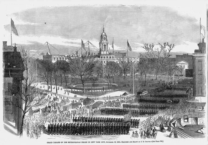 Framed Print : Grand Parade of the Metropolitan Police in New York City, November 16, 1865 by J.R. Chapin Framed Print : Grand Parade of the Metropolitan Police in New York City, November 16, 1865 by J.R. Chapin