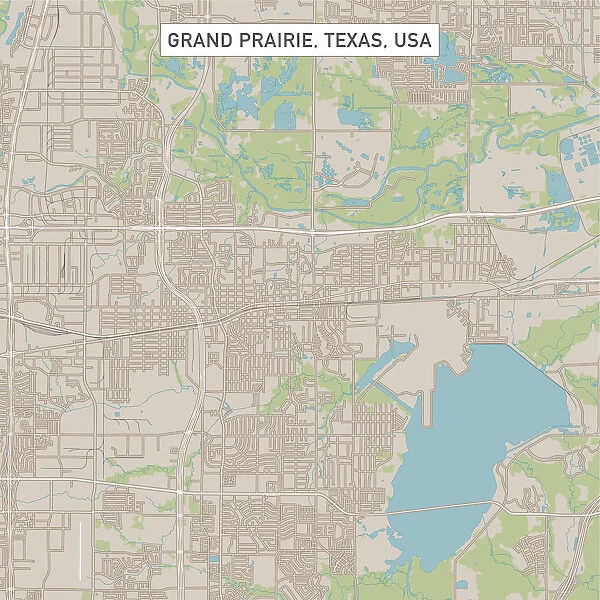 Grand Prairie Texas US City Street Map