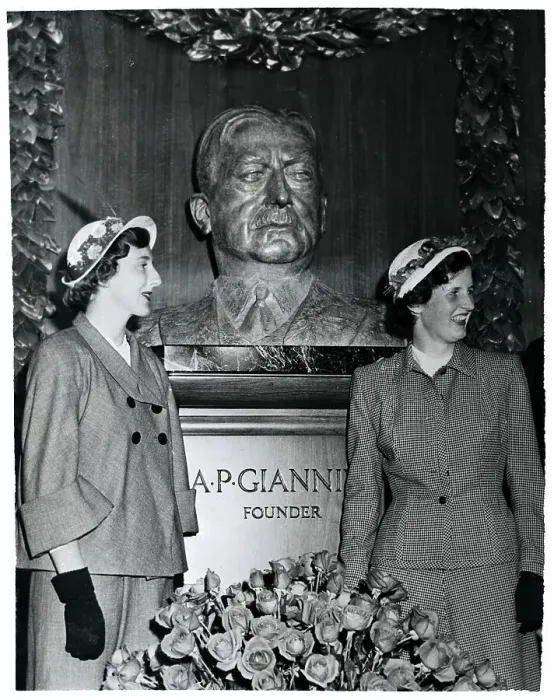 Framed Print : Granddaughters Unveil Bust of Amadeo Peter Giannini Framed Print : Granddaughters Unveil Bust of Amadeo Peter Giannini