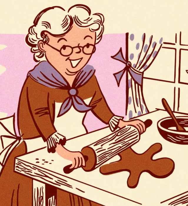 Framed Print : Grandmother Making Gingerbread Men Framed Print : Grandmother Making Gingerbread Men