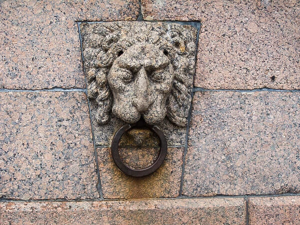 Granite head of lion, St Petersburg