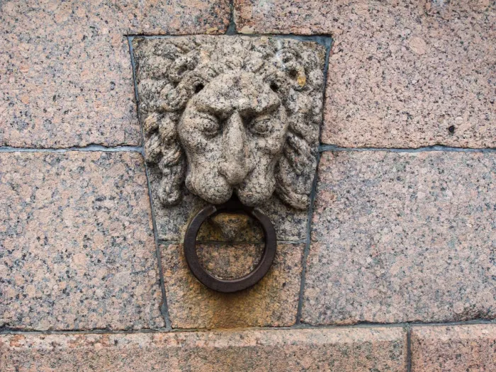 Framed Print : Granite head of lion, St Petersburg Framed Print : Granite head of lion, St Petersburg