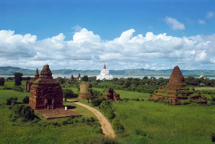 Framed Print : Grassy Temples of Burma Framed Print : Grassy Temples of Burma