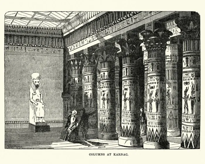 Framed Print : The Great Exhibition 1851 - Columns of Karnac display Framed Print : The Great Exhibition 1851 - Columns of Karnac display