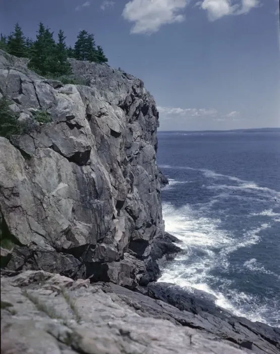 Framed Print : Great Head Cliff At Acadia National Park, Maine