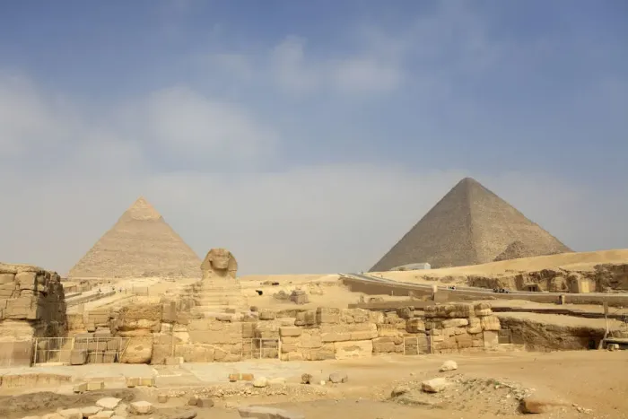 Framed Print : The Great Sphinx and Pyramids in Giza Framed Print : The Great Sphinx and Pyramids in Giza