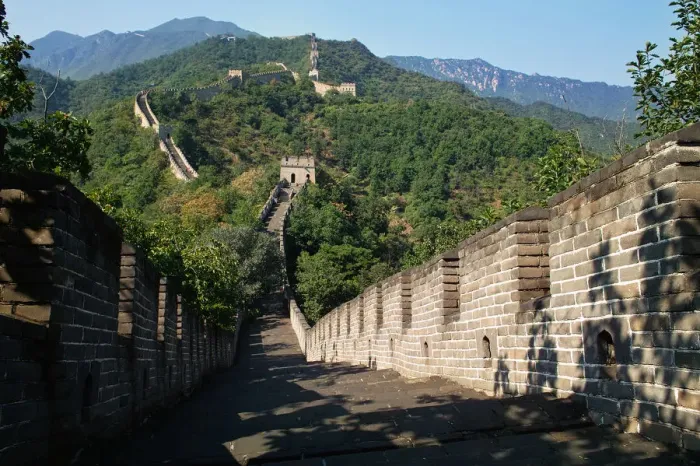 Framed Print : Great wall of China on mountain