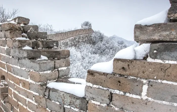 Framed Print : great wall of china in winter Framed Print : great wall of china in winter