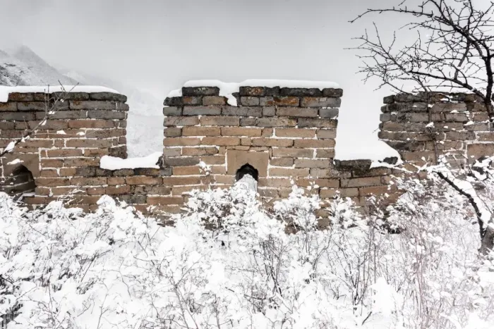 Framed Print : great wall of china in winter Framed Print : great wall of china in winter