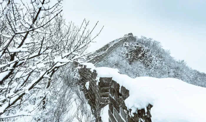 Framed Print : great wall of china in winter Framed Print : great wall of china in winter