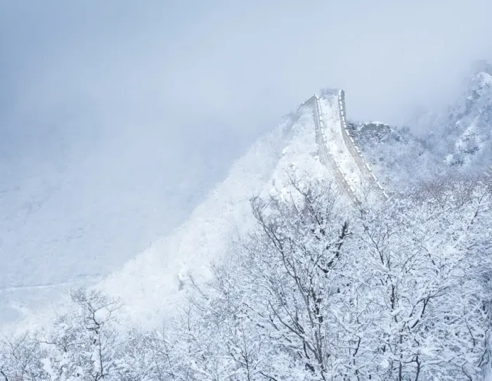 Framed Print : great wall of china in winter Framed Print : great wall of china in winter