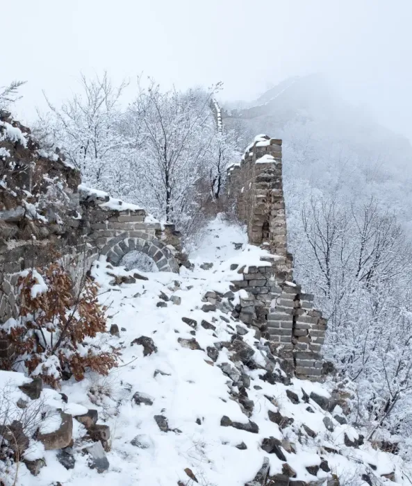 Framed Print : great wall of china in winter Framed Print : great wall of china in winter